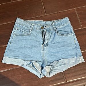 Women's Light Blue Denim Shorts